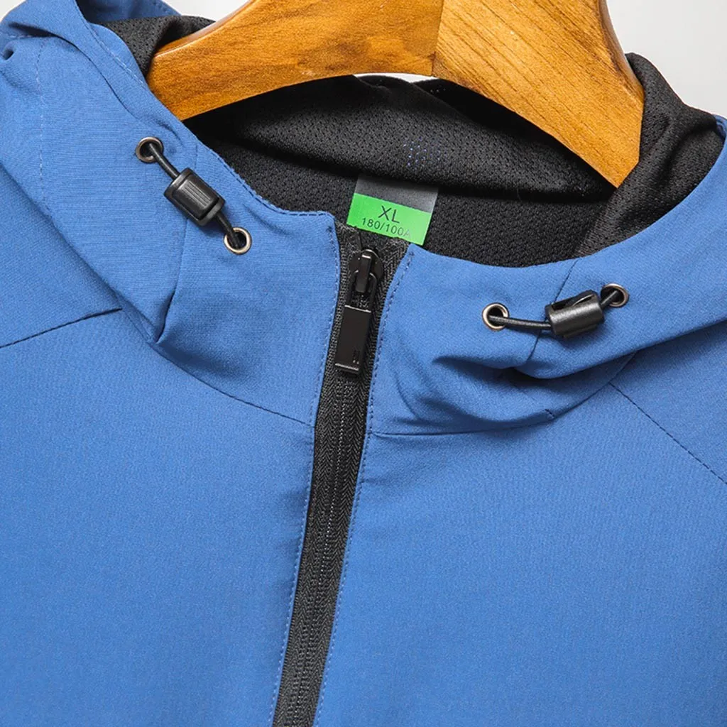 

Tide Outdoor Jacket Men Tide Winter Hooded Sports Coat Windproof Waterproof Soft Solid Coat Shell Windbreaker Jacket