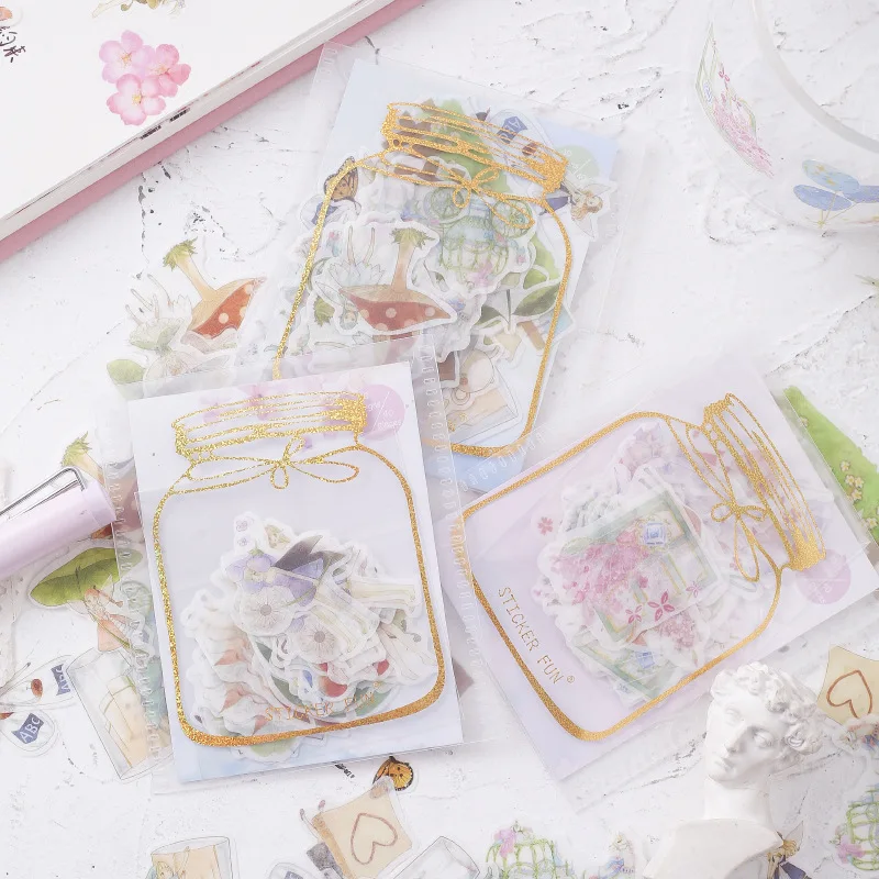 Ретро Sakura Cat Food Bullet Journal позолоченный стикер декоративный дневник в стиле