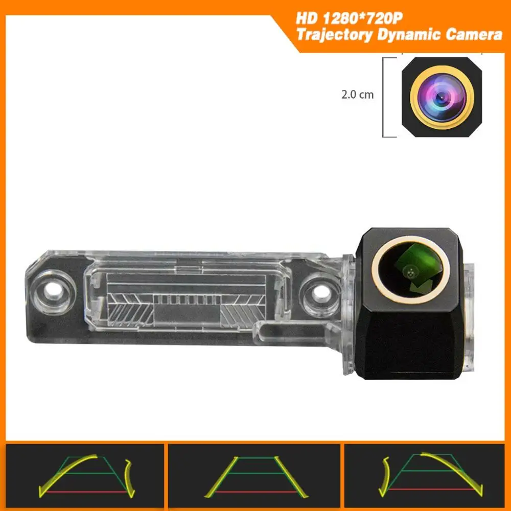 Траектория динамическая парковочная линия HD 1280x720p Золотая резервная камера для VW