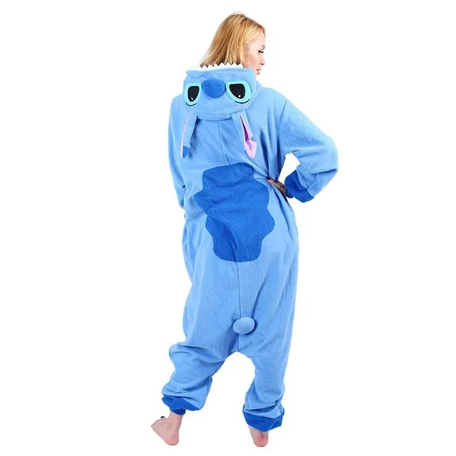 Stich Кингуруми Акула Onesie для женщин мужчин взрослых животных кигуруми мультфильм подростков пижамы забавные праздничные вечерние костюмы на молнии Пуговицы комбинезоны - Цвет: Stich