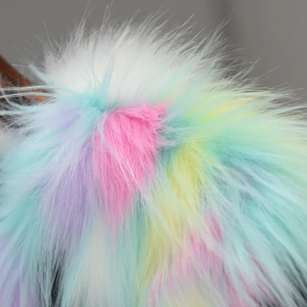 Женское пальто с искусственным мехом зимняя теплая куртка градиентом цвета