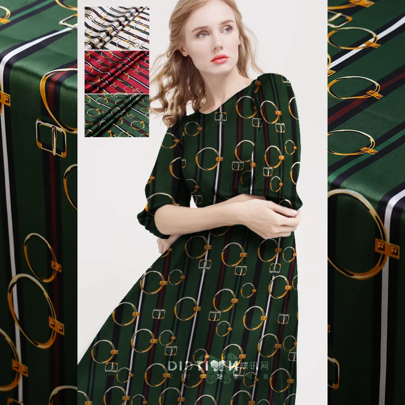 Европейский и американский бренд шелковая ткань цифровая печать стрейчевая