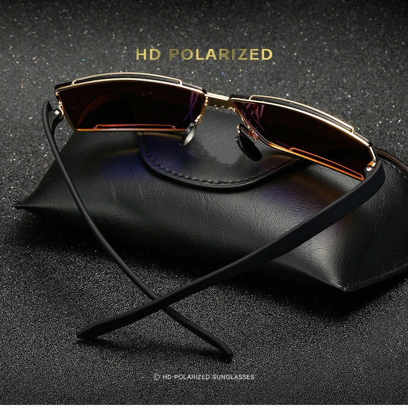 Поляризационные солнцезащитные очки мужские классические безрамные Квадратные