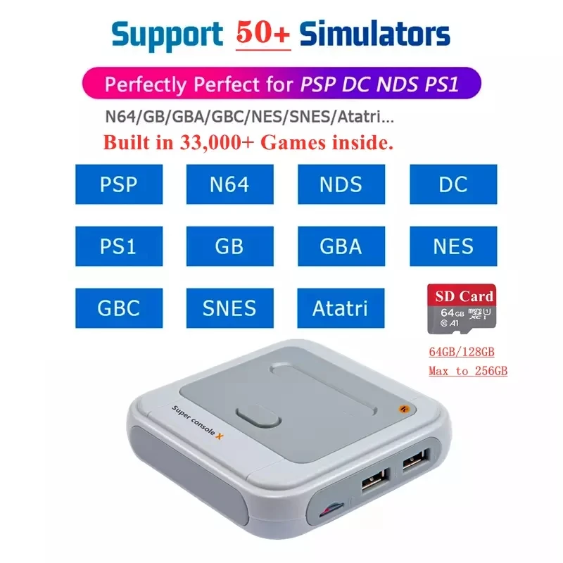 Ретро Мини ТВ/видео игровая консоль R8 для PS1/N64/встроенные 50 имитаторов с 33200