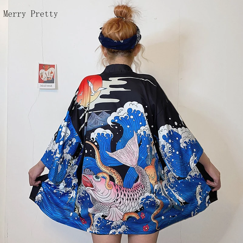 Кардиган с мультяшным принтом Длинная блузка и топы для женщин лето 2020 блузки