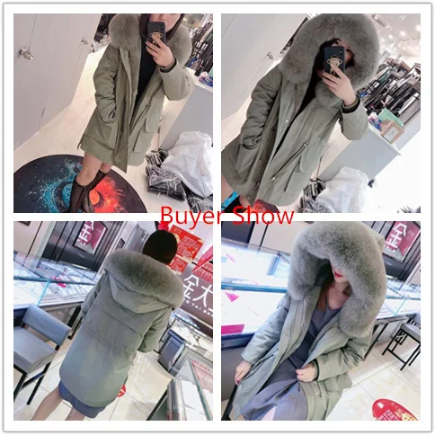 

Зимнее пальто, женская парка, пальто из натурального меха, Женская длинная куртка с подкладкой из кроличьего меха, женские теплые парки с во...