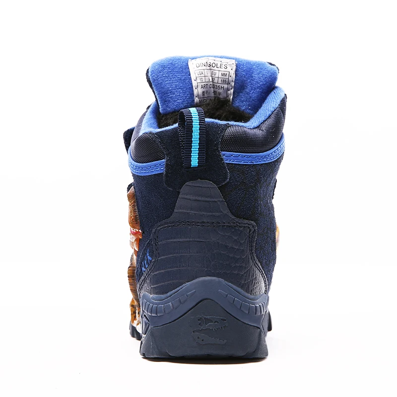 Dinoskulls/зимние ботинки для мальчиков Зимние из натуральной кожи с подсветкой и Т