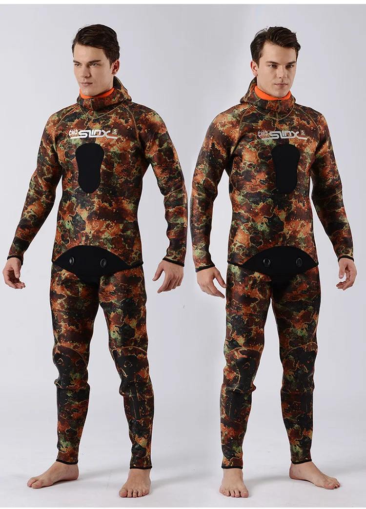 гидрокостюм для мужчин Slinx 5 мм подводной охоты 2 шт. камуфляж мокрый