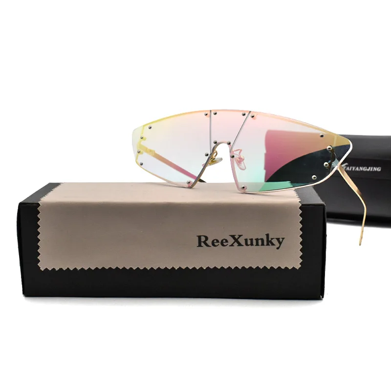 Роскошные винтажные дизайнерские солнцезащитные очки для женщин модные цельные