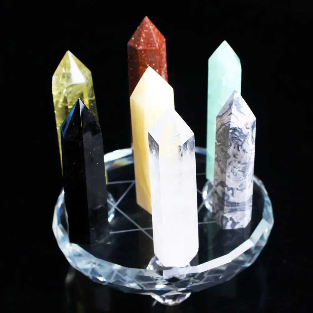 Натуральный кристалл 7 чакр рейки Луки кристальная палочка видов кварца с