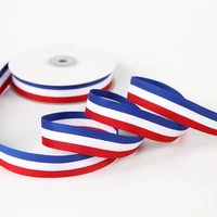 hot 5m 40mm red white blue fance strap grosgrain ribbon diy sewing cloth accessories backpack straps bow band ribbon bias tape