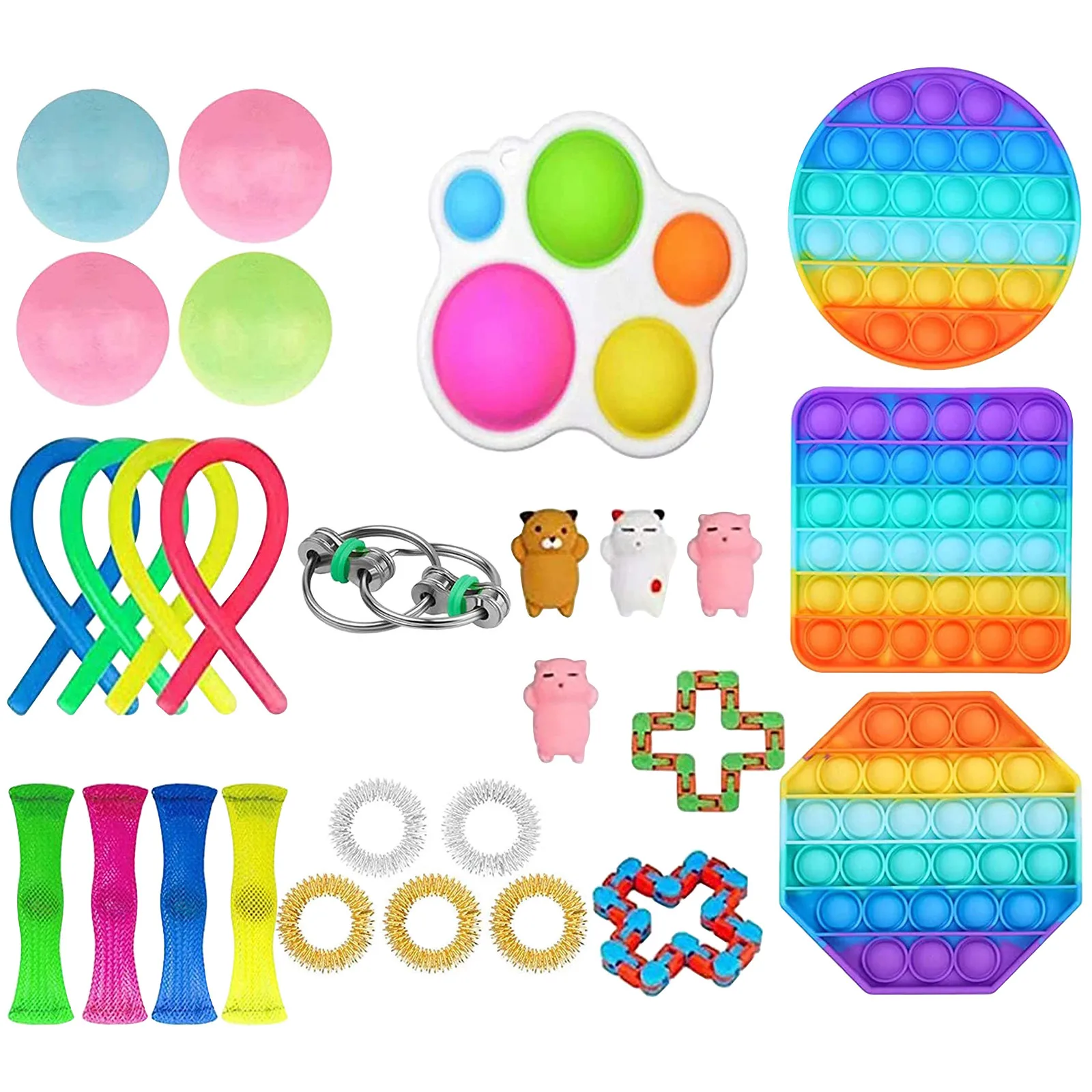 

In stock Fidget Toys Pack Anti Stress Set Popit Gift Adults Children Squishy Sensory simple dimple Figet Toy Dropship