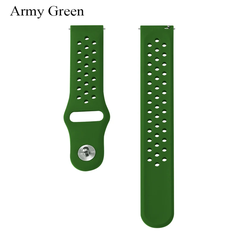 Army green BOORUI Amazfit Bip ремешок спортивный дышащий силикон 20 мм ремешок для Xiaomi Huami Amazfit Bip BIT Lite Youth Smart Watch - Цвет: Army green