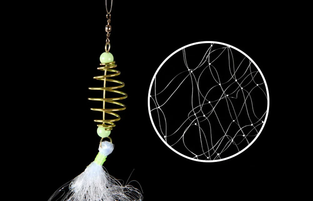 

1PC New Fishing Net Fishing Cage Fishnet Design Copper Spring Shoal Net Netting Fishing Tackle Supplies with Night Luminous Bead