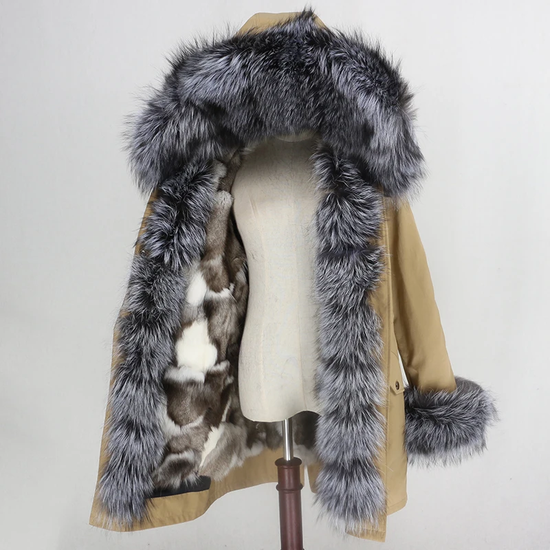 OFTBUY Waterproof Parka Winter Jacket Women Real Fur Coat Fox Fur Collar Hood Fox Fur Liner Warm Streetwear Detachable New