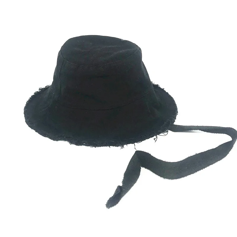 KPOP G-Dragon Pure Cotton Washed Hand-worn Edging Sunshade Hat Flat Bucket Hat Long Strip Lanyard Fans Collection y219