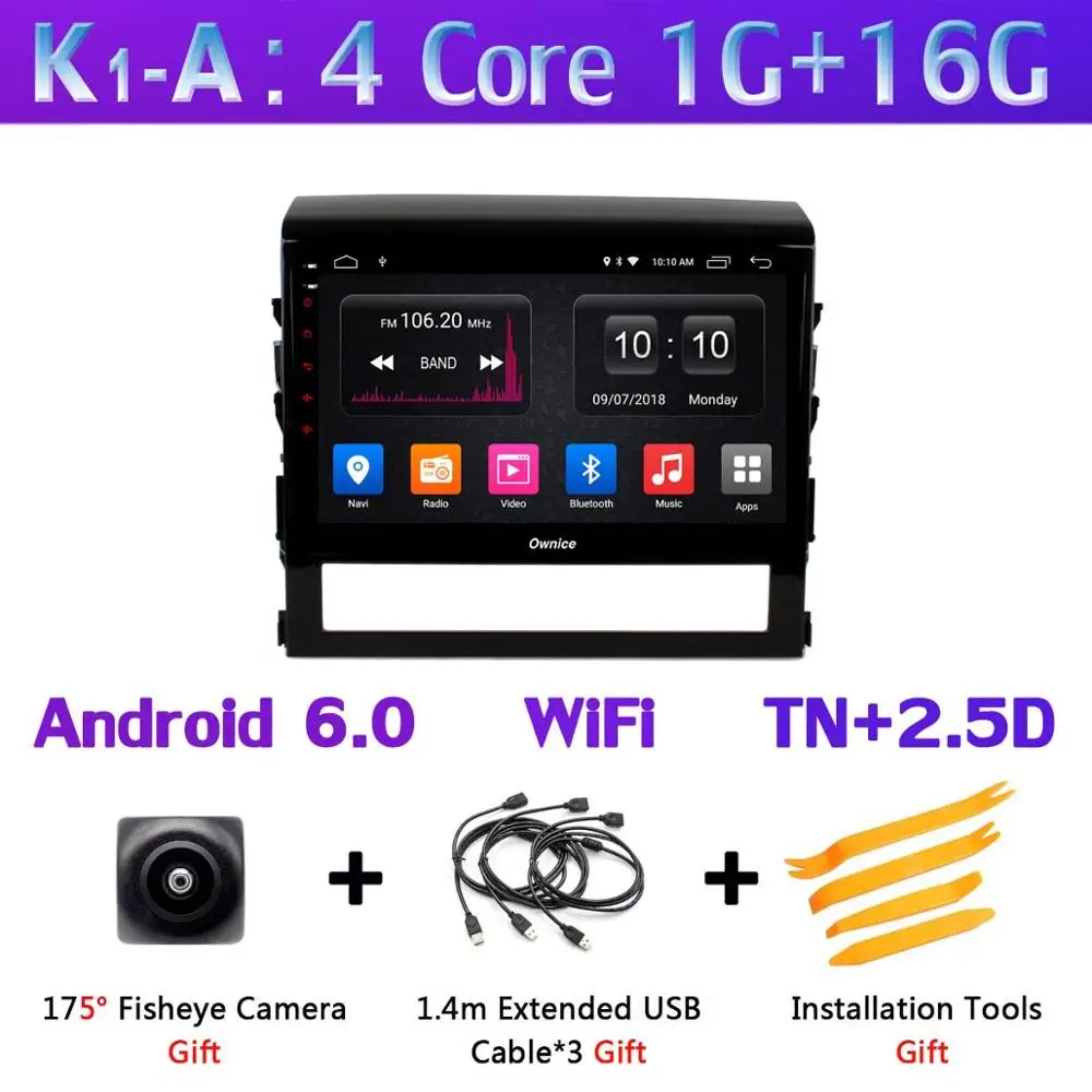 K1-A 360 ° 4* AHD камера Восьмиядерный Android 9,0 4G+ 64G SPDIF DSP CarPlay Автомобильный плеер для Toyota Land Cruiser 11 200- gps радио - Цвет: K1-A