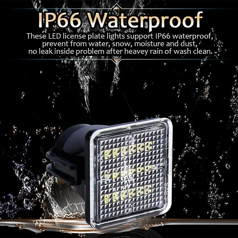 

LED License Plate Lights Assembly for - 2014-2020 Tacoma 2016-2020 Pickup Truck, 6500K White LED Light 2-Pieces