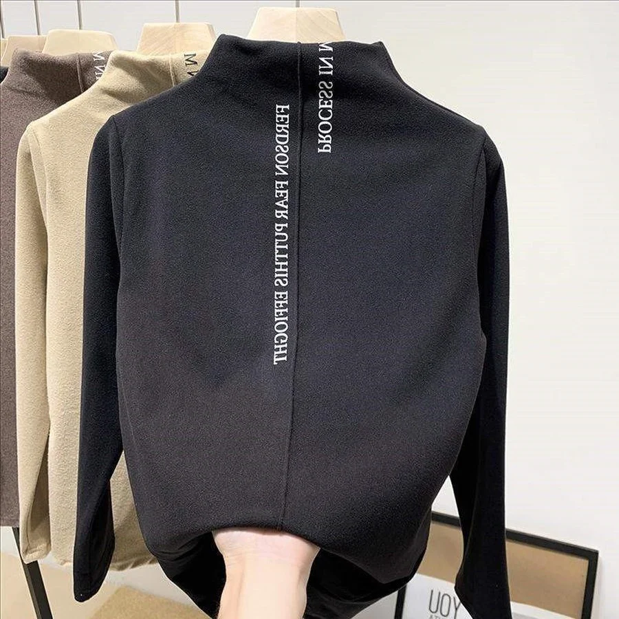 

Women's Bottoming Sweater Pullover Trend 2021 Half High Neck Long Sleeve Womens Fashion Sweaters Women's Spring and Autumn