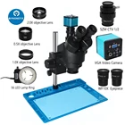 Тринокулярный стереомикроскоп, полное HD 3,5x-90X, с многофокусным расстоянием, объектив 2X0,5x, камера 38MP 2K HDMI для пайки печатных плат и ремонта