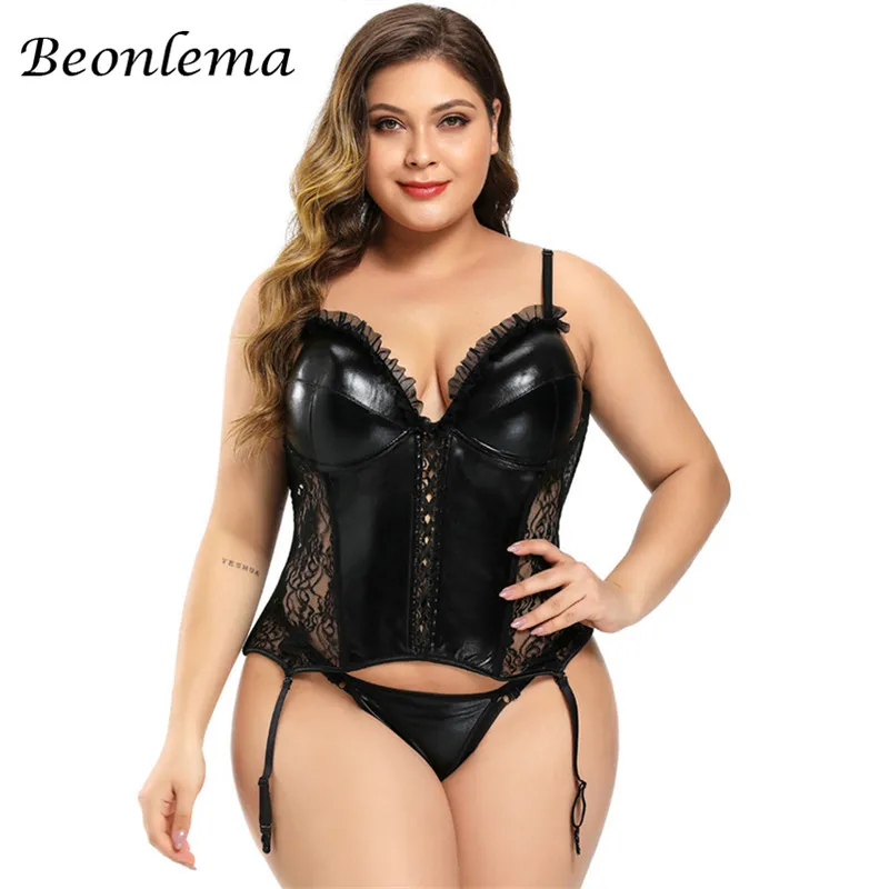 Beonlema готические сексуальные корсеты Черные бюстье женское нижнее белье корсет