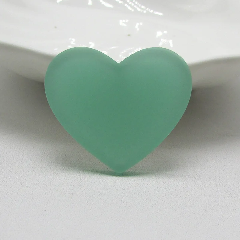 blue green 32 шт./лот 3*2,6 см акриловые украшения сердца ремесла Кабошоны Скрапбукинг для украшения Kawaii DIY аксессуары - Цвет: blue green