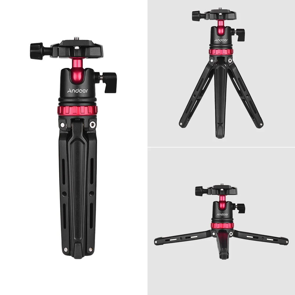 Настольный мини штатив Andoer для камер смартфонов Шариковая головка QR пластина Canon
