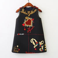 girls dress spring fall european and american style embroidery flower vest dress toddler baby girls clothing 2 8yrs