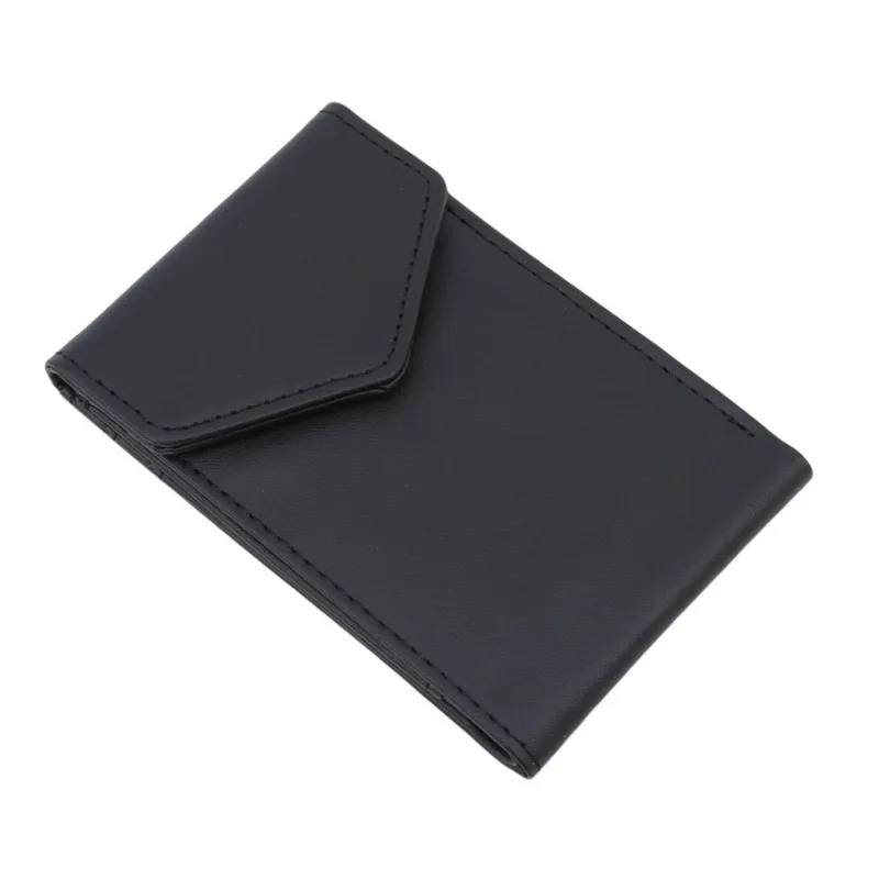 

Leather Men Money Clip Wallet Solid Male Purses Designer Clip Slim Cash Holder Card Cases