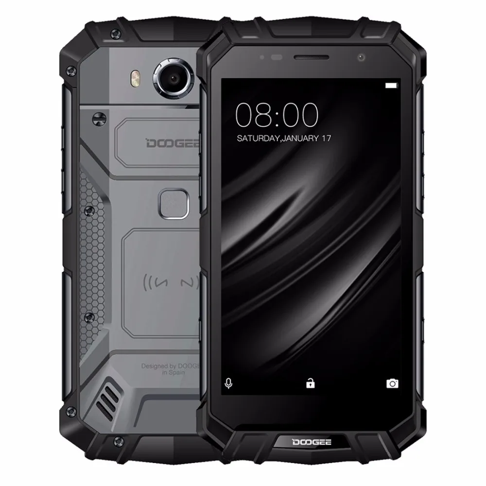Doogee S60 Lite 5," FHD IP68 Водонепроницаемый 5580 мА/ч, 12 V/2A Беспроводной заряда смартфон, 4 Гб оперативной памяти, 32 Гб встроенной памяти, ГЛОНАСС NFC за счет сканера отпечатков пальцев 4 аппарат не привязан к оператору сотовой связи Cellphon