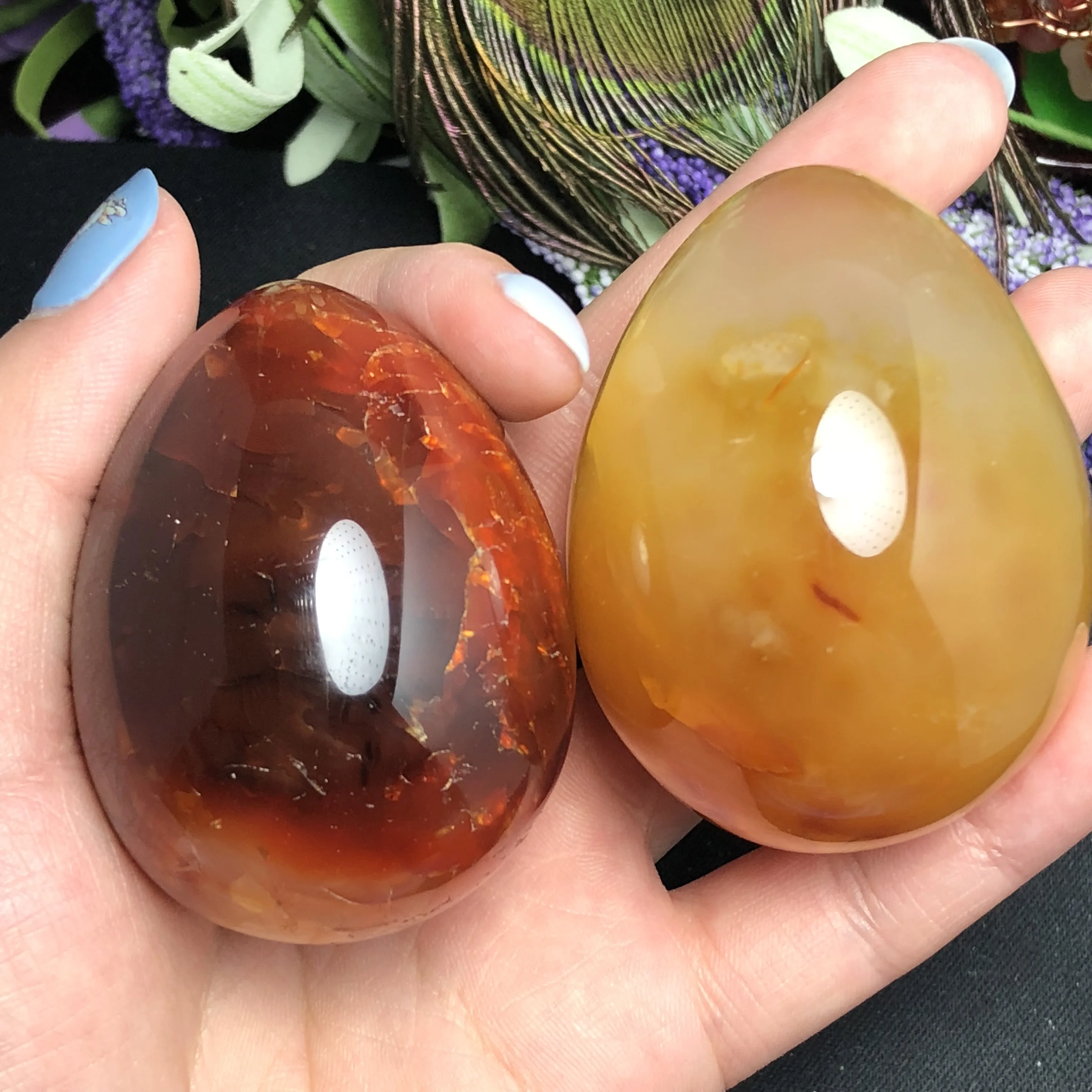 Натуральный красный агат драгоценный камень кристалл яйцо лечебная Сфера Feishui