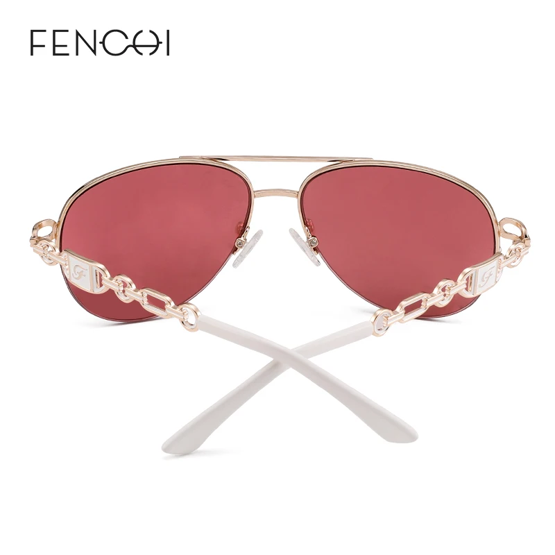 FENCHI, модные, классические, брендовые, белые, плиот, солнцезащитные очки для женщин, розовая, розовая, Золотая оправа, женские очки, Zonnebril Dames Oculos Feminino