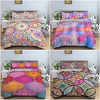 Комплект постельного белья с 3d-изображением экзотической мандалы, романтичное богемное одеяло, чехол в стиле бохо, Круглый и цветочный пододеяльник, мягкий комплект постельного белья из микрофибры