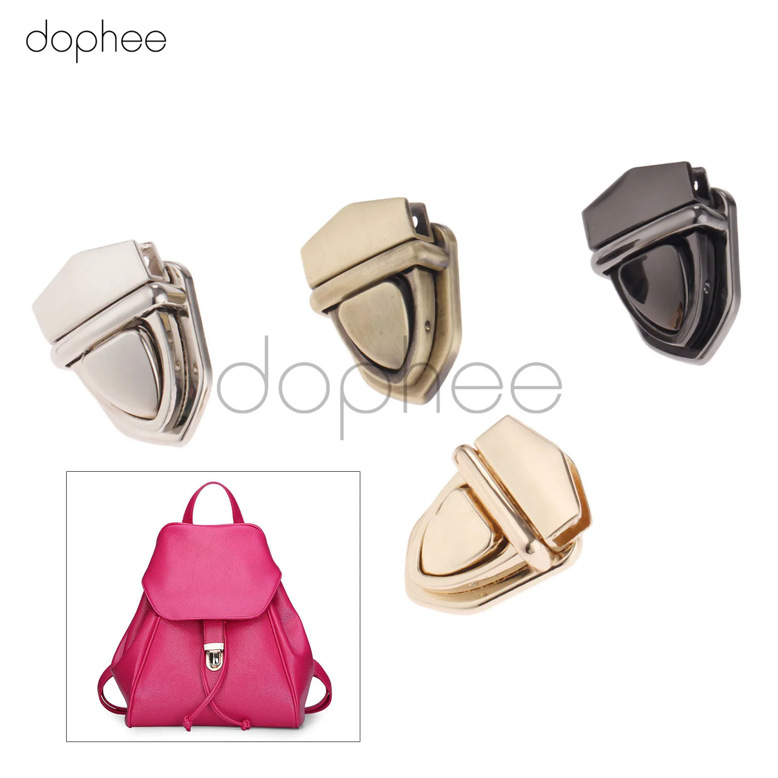 Dophee 1 шт. металлический замок для сумки защелка Поворотный 29*38 мм 4 цвета Набор