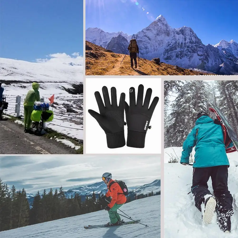 

Мужские и женские водонепроницаемые зимние Бархатные ветрозащитные перчатки M1b2 для езды на лыжах