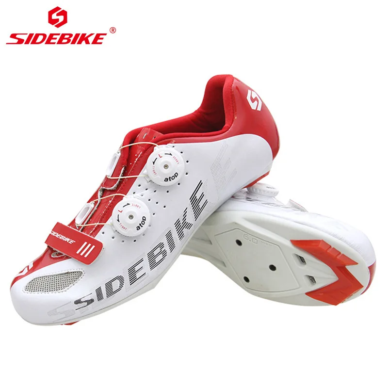 White Sidebike дышащая обувь для шоссейного велосипеда, обувь для велоспорта, Ультралегкая Мужская обувь для велоспорта, велосипедные кроссовки, Zapatillas Ciclismo Carretera Hombre - Цвет: White