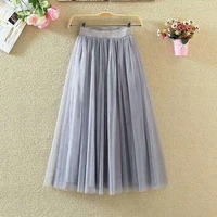 women pettiskirt bouffant pleated skirt maxi long tulle midi dress 3 layers mesh