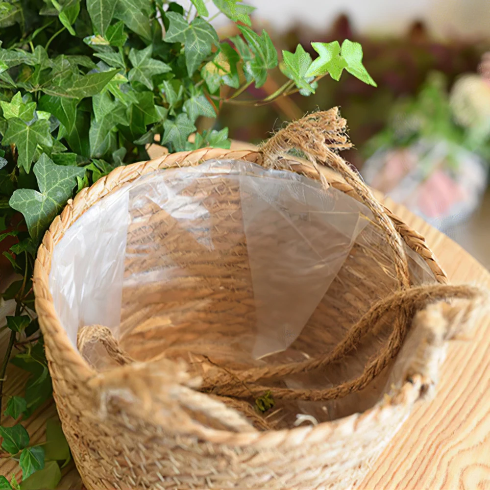 Подвесная корзина для растений из ротанга многофункциональная посадочная