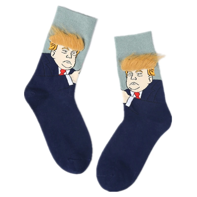 2 шт./пара носки с принтом Дональд Трамп унисекс повседневные для взрослых 3D