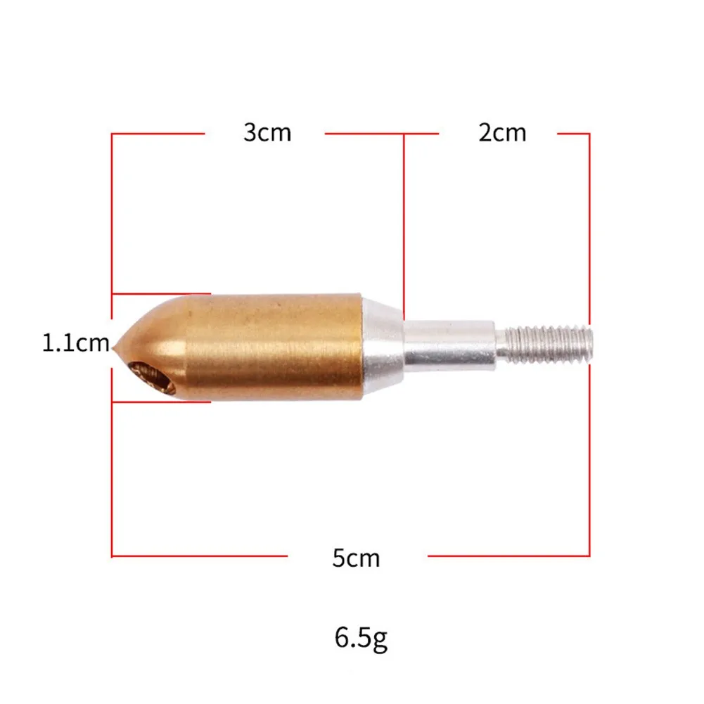 

5cm Screw In Point 6pcs Whistling Archery Arrowheads Broadheads Copper