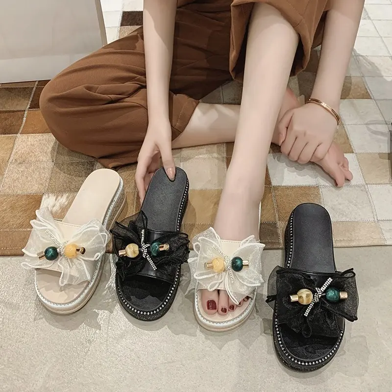

Slippers Sandals Slippers Women Summer Slipper Bowknot Women's ShoesFashion SlippersPlatform Slippers Modern Slippers