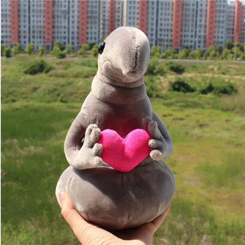 Новое поступление, ждущая плюшевая игрушка Zhdun Meme Tubby Gray Blob Zhdun, плюшевые куклы Homunculus Loxodontus - Цвет: with love heart