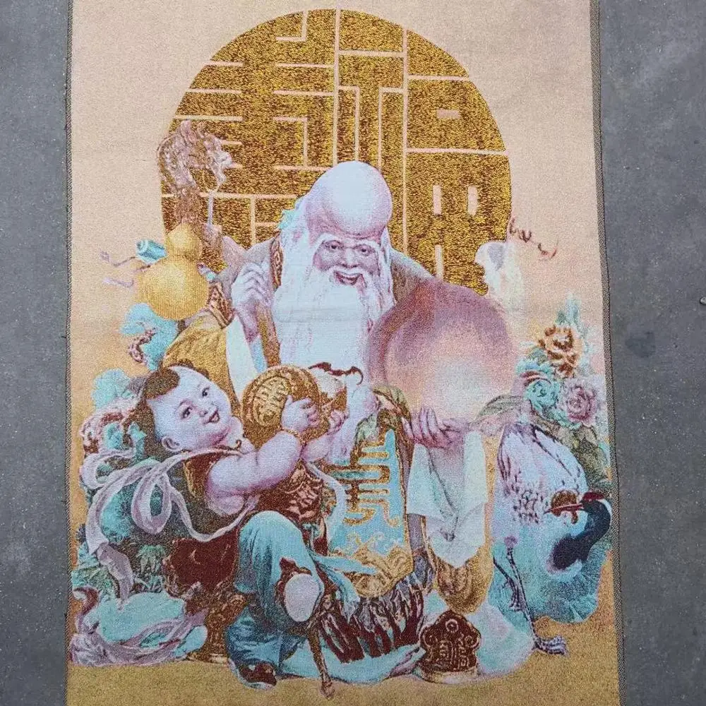 Tapestry portrait of longevity buddhist Taoist figure like archaize painting living room decoration immortal |