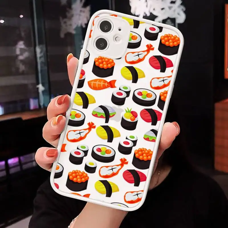 

Japanese food Sushi Phone Cases matte transparent For iphone 7 8 11 12 plus mini x xs xr pro max cover