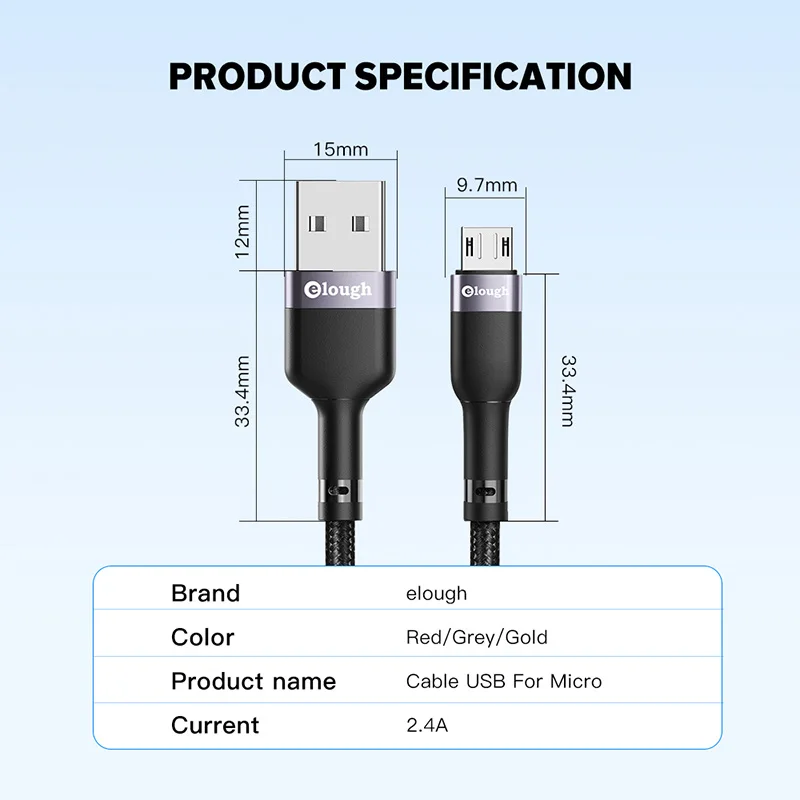 elough micro usb cable 3a fast charging phone charger micro cable for xiaomi redmi samsung android micro usb charging data cord free global shipping