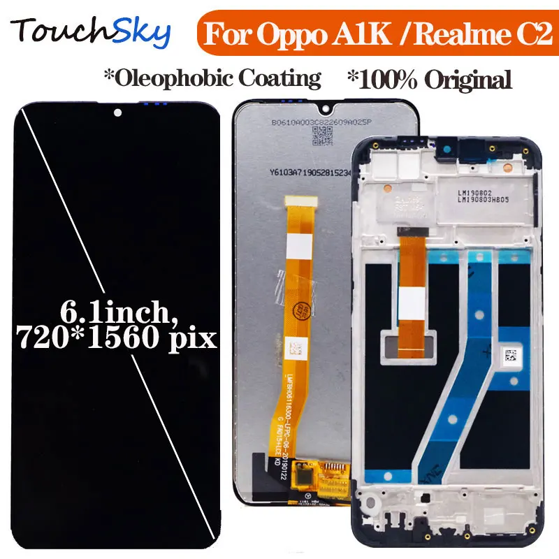 Для OPPO A1K LCD CPH1923 Realme C2 дисплей RMX1941 RMX1945 ЖК кодирующий преобразователь сенсорного