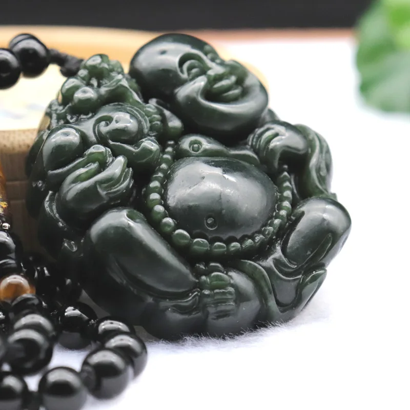 Подвеска Maitreya из натурального китайского хэтяня нефрита ожерелье резной