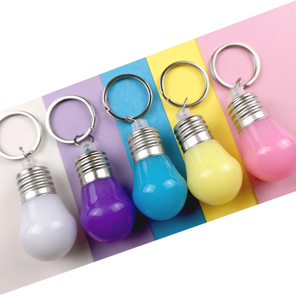 

Night Light Keychain Mini LED Light Bulb Key Ring Illuminate Candy Flashlight Lamp Pendant Key For Christmas Gift Night Light