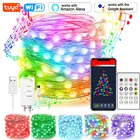 Tuya Smart WiFi LED Fairy String Light Гирлянда Лампа Домашний Декор Спальня Свадебная Вечеринка Сад Рождество Новый Год Декор Освещение
