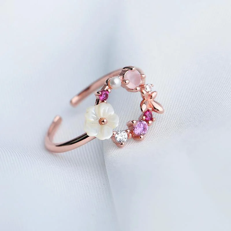 Модные кольца с кристаллами и жемчужинами для женщин модное романтическое